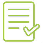 Document met groene vink, goedgekeurd
